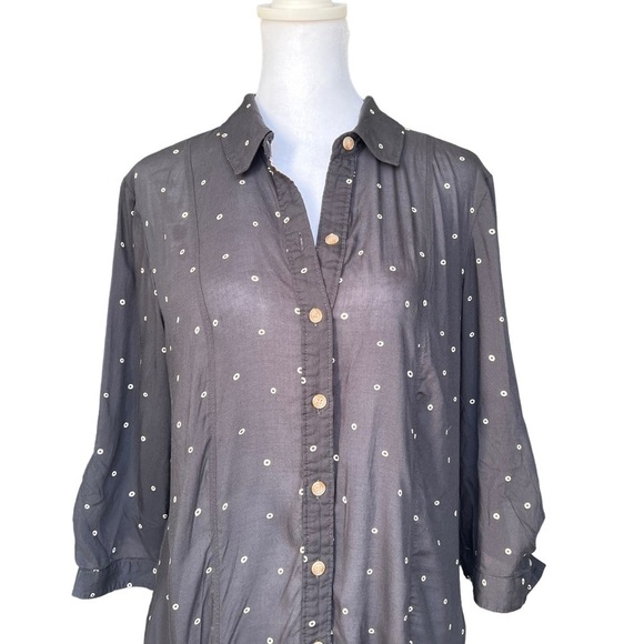 Maeve x Anthropologie  - Monika Small Dot Tunic Shirt Button Down  Sz S - Picture 4 of 10